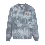 Blauwe tie-dye sweatshirt met tijgerlogo Kenzo , Blue , Heren