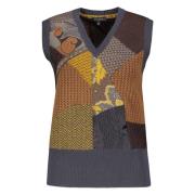 Gebreid Jacquard Wolmix Vest Etro , Gray , Dames