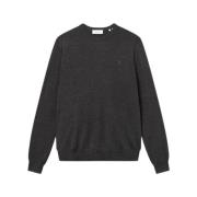 Merino Wol Crewneck Trui Les Deux , Brown , Heren