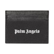 Zwarte leren kaarthouderhoes Palm Angels , Black , Unisex