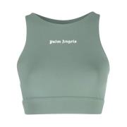 Groene Sportieve Crop Top Palm Angels , Green , Dames