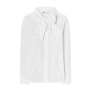 Witte Blouse met Strikdetail Tory Burch , White , Dames