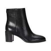 Zwarte leren enkellaarsjes Cassie Ralph Lauren , Black , Dames