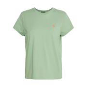 Groene T-shirt Custom Fit met logo Ralph Lauren , Green , Dames