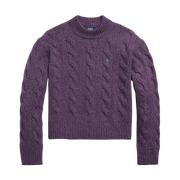 Paarse trui met col en logo Ralph Lauren , Purple , Dames