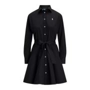 Katoenen overhemd minijurk Ralph Lauren , Black , Dames