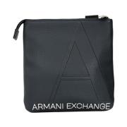 Blauwe Schoudertas Klassiek Ontwerp Armani Exchange , Blue , Heren