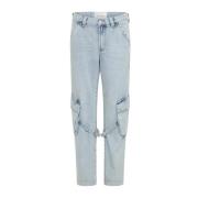 Blauwe cargostijl damesjeans One Teaspoon , Blue , Dames