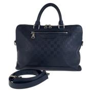 Pre-owned Leather handbags Louis Vuitton Vintage , Black , Heren