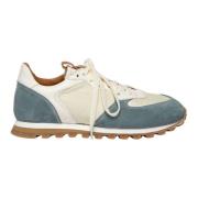 Blauwe Suède Runner met Witte Nappa Elia Maurizi , Blue , Dames