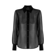 Zwarte Doorschijnende Blouse Nenette , Black , Dames