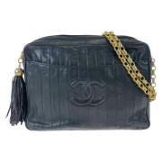 Pre-owned Leather shoulder-bags Chanel Vintage , Black , Dames