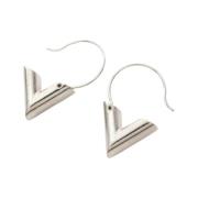 Pre-owned Stainless Steel earrings Louis Vuitton Vintage , Gray , Dame...