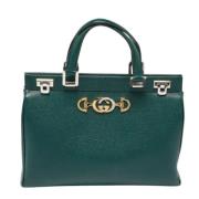 Pre-owned Leather handbags Gucci Vintage , Green , Dames