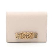 Pre-owned Leather wallets Gucci Vintage , Beige , Dames