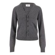 Grijze Wol-Kasjmier Blend Cardigan Ami Paris , Gray , Dames