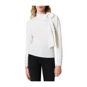 Witte Trui met Maxi Strik Actitude , White , Dames