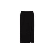 Zwarte rok met zijsplit Twinset , Black , Dames