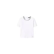 Witte T-shirts en Polos met Rits Twinset , White , Dames