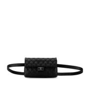 Pre-owned Leather chanel-bags Chanel Vintage , Black , Dames