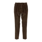 Bruine Slim Tapered One Pleat Broek Cruna , Brown , Heren