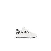 Witte Leren Chunky Sneakers Prada , White , Dames