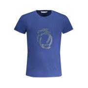 Print Logo Ronde Hals T-Shirt Trussardi , Blue , Heren