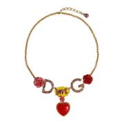 Liefde Kristallen Ketting Goud Statement Hanger Dolce & Gabbana , Mult...