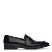 Formele Zwarte Leren Loafer Schoen Fabi , Black , Heren