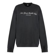 Katoenen Crew-neck Sweatshirt Geribde Boorden Sporty & Rich , Gray , D...