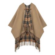 Stijlvolle wollen jas met capuchon Burberry , Beige , Dames