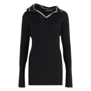 Merino Wol Gebreide Jurk met Halve Rits Y/Project , Black , Dames