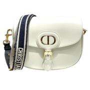 Pre-owned Leather shoulder-bags Dior Vintage , White , Dames