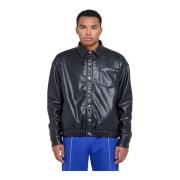 Shirt van imitatieleer met zak John Richmond , Black , Heren