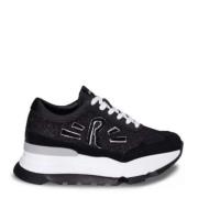 Stoffen en leren sneakers met suède Rucoline , Black , Dames