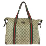 Pre-owned Canvas travel-bags Gucci Vintage , Beige , Dames