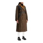 Geruite Inzet Gewaxte Katoenen Trenchcoat Barbour , Brown , Dames