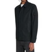 Zwarte Ghost Overshirt Jas Stone Island , Black , Heren