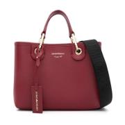 Kleine Bordeaux Winkel Tas met Zwarte Band Emporio Armani , Red , Dame...