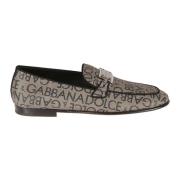 Bruine Loafers met Handtekening Monogram Dolce & Gabbana , Brown , Her...