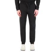 Zwarte Fleece Sweatpants met Iconisch Badge Stone Island , Black , Her...