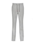 Grijze Virgin Wool Sweatpants Brunello Cucinelli , Gray , Heren