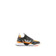 Zwart Oranje Sneaker 2023 Collectie Emporio Armani EA7 , Black , Heren