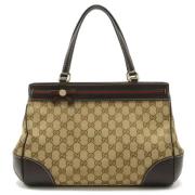 Pre-owned Fabric totes Gucci Vintage , Beige , Dames