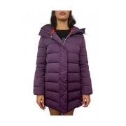 Paarse Gewatteerde Jas met Capuchon Suns , Purple , Dames