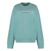 Katoenen Crew-Neck Sweatshirt Geribbelde Randen Sporty & Rich , Green ...