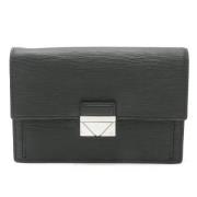 Pre-owned Leather clutches Louis Vuitton Vintage , Black , Heren