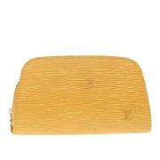 Pre-owned Leather pouches Louis Vuitton Vintage , Yellow , Dames