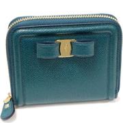 Pre-owned Leather wallets Salvatore Ferragamo Pre-owned , Blue , Dames