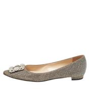 Pre-owned Fabric flats Manolo Blahnik Pre-owned , Gray , Dames